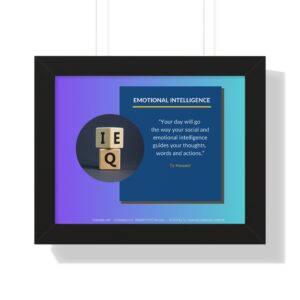 Your Day Will Go the Way Your EQ Guides You - Ty Howard Quote (Framed Horizontal Poster 14" x 11" Poster, 16" x 16" Frame)