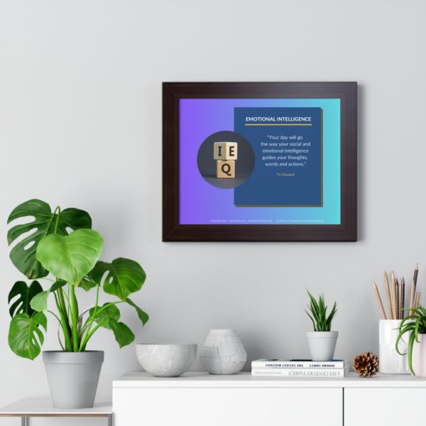 Your Day Will Go the Way Your EQ Guides You - Ty Howard Quote (Framed Horizontal Poster 14" x 11" Poster, 16" x 16" Frame) - Image 5