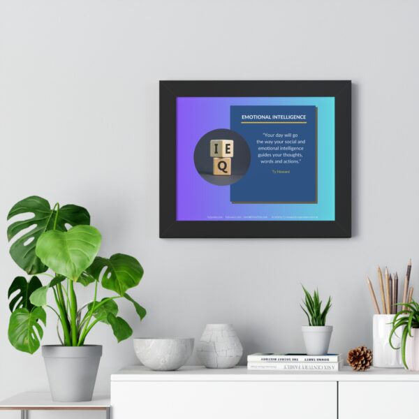 Your Day Will Go the Way Your EQ Guides You - Ty Howard Quote (Framed Horizontal Poster 14" x 11" Poster, 16" x 16" Frame) - Image 2