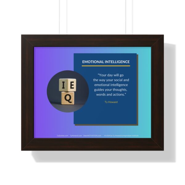 Your Day Will Go the Way Your EQ Guides You - Ty Howard Quote (Framed Horizontal Poster 14" x 11" Poster, 16" x 16" Frame) - Image 4
